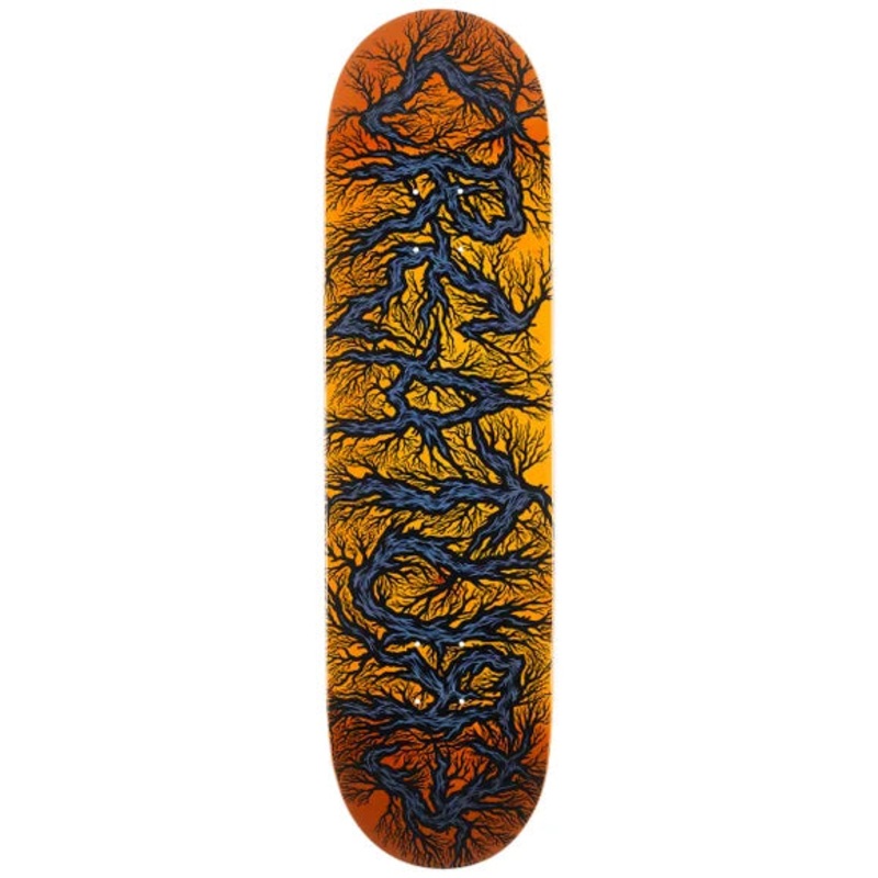 8.5in x 32.2in Stixz 7 Ply Birch Lg Creature Skateboard Deck 8.0 Orange
