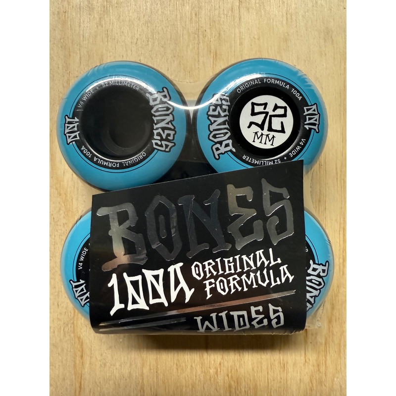BONES WHEELS WIDE 100’S 52 V4 OG FORMULA 100A BLK 4PK