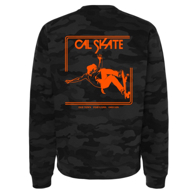 Cal Skate “Slasher-Camo” Pullover Crewneck Sweatshirt SMALL