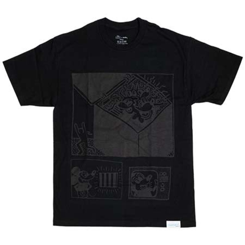 Diamond Disney Mickey Mouse x Keith Haring MIckey and Haring Box T Shirt Black Large