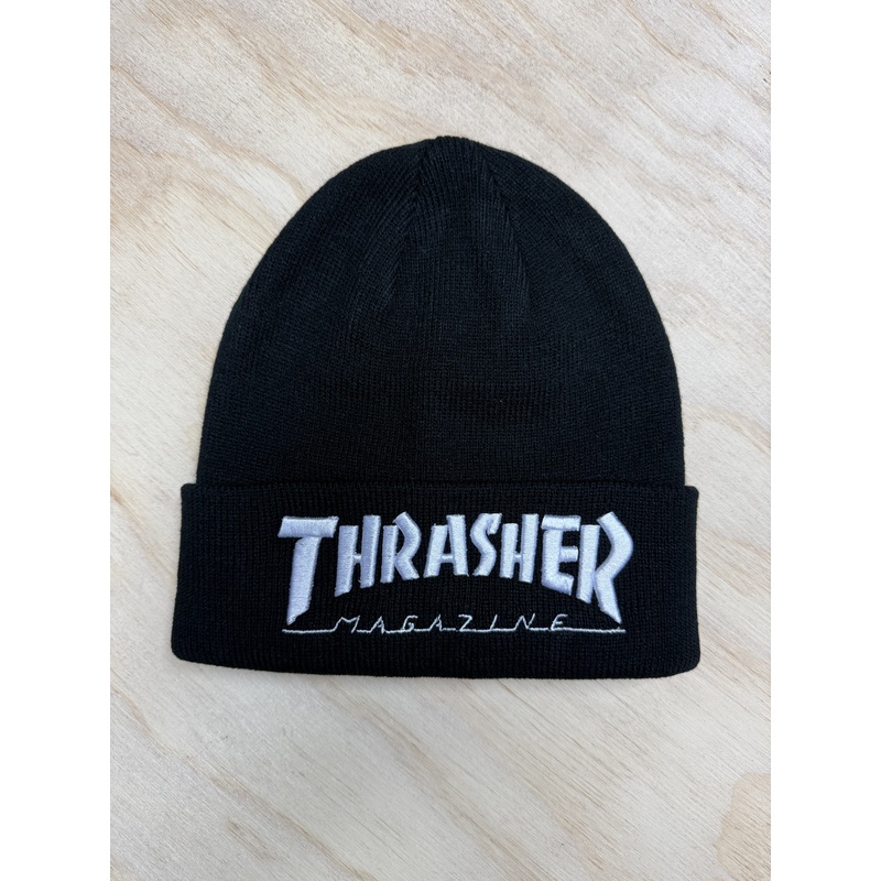 EMBROIDERED THRASHER – BEANIE – BLACK