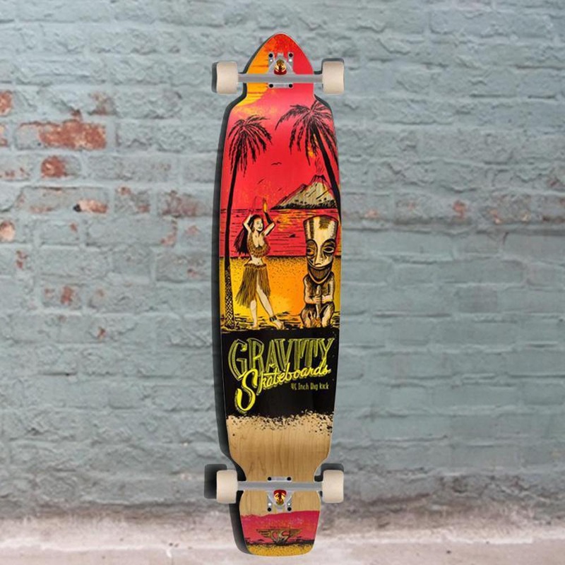 Gravity Big Kick 45″ Tequila Sunrise Orange Red Longboard Complete