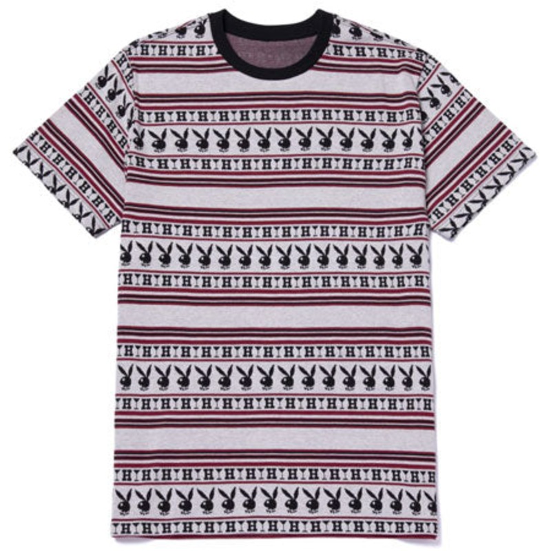 HUF Playboy Stripe Knit Top Burgundy Large