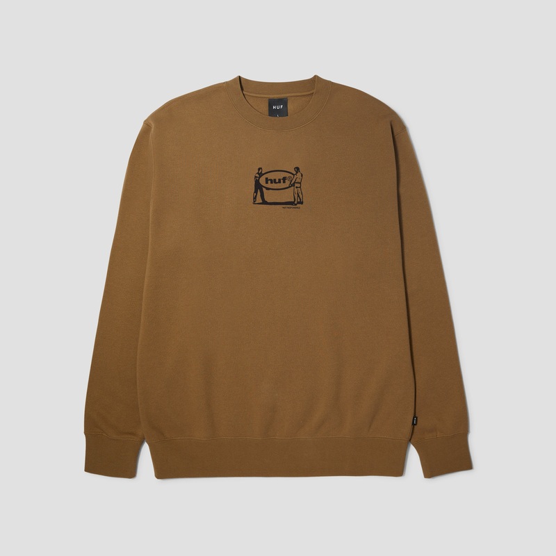 HUF Relocation Crewneck Mud Small