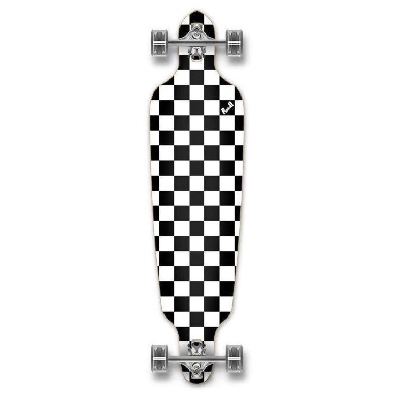 Punked Checkered White Drop Through Longboard Complete