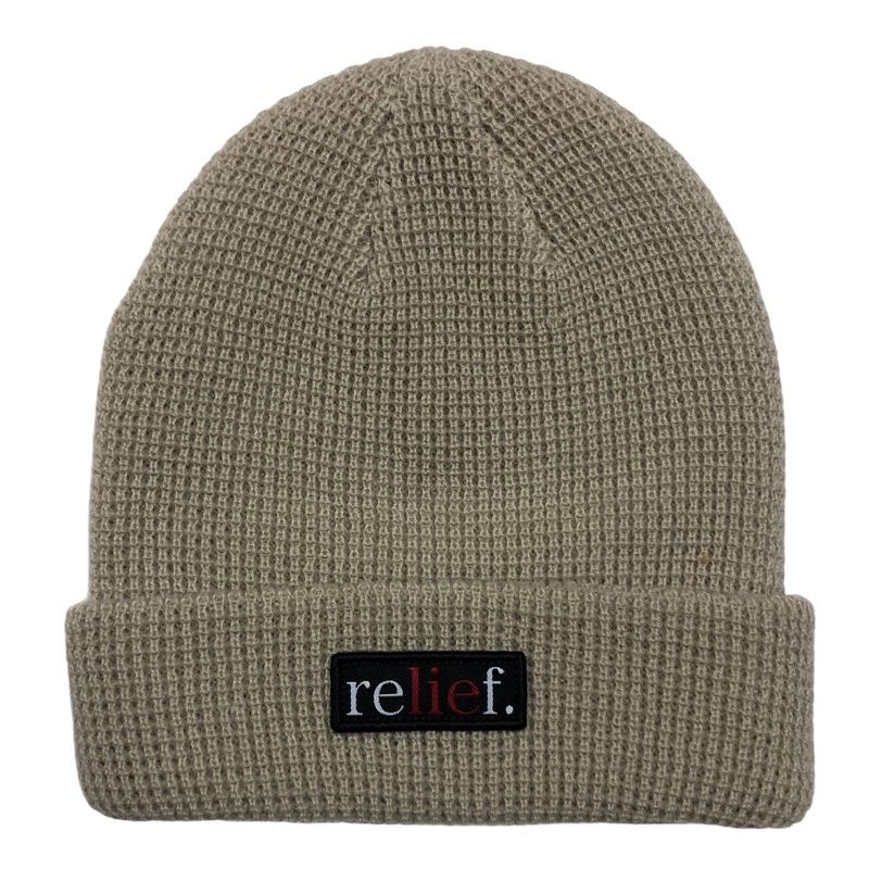 RELIEF LIE BEANIE STONE OS Stone