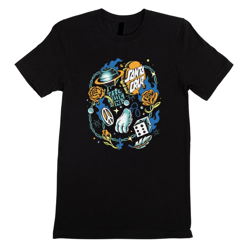SANTA CRUZ LUCKY DAY WOMEN’S T-SHIRT X-Small Black