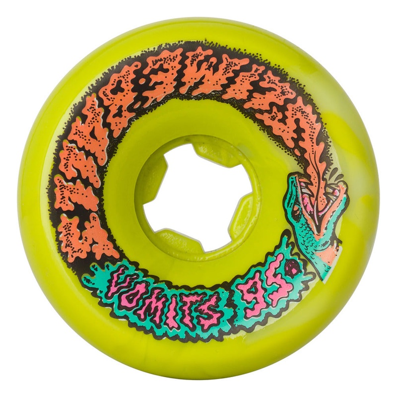 Slime Balls 95a Snake Vomits 60mm Skateboard Wheels 60mm Green White Swirl