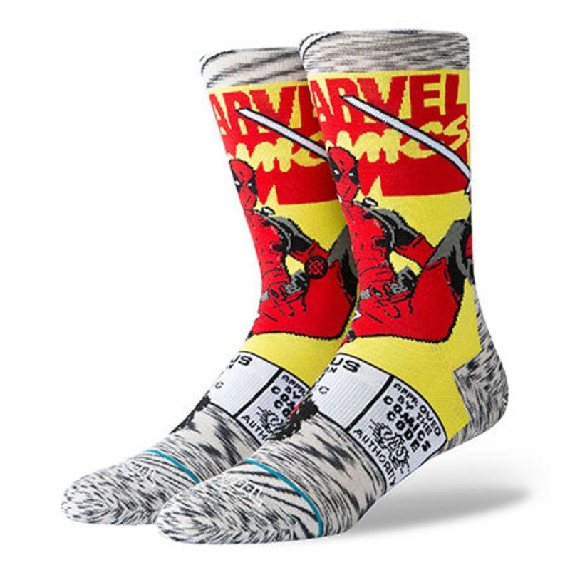 Stance Deadpool Comic Socks Grey Medium