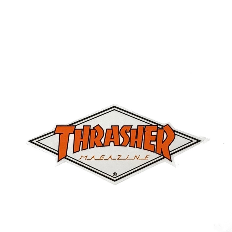 Thrasher Diamond Logo Sticker – Orange / White