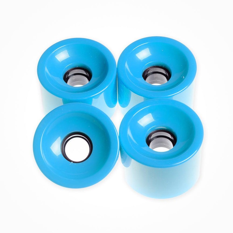 Bright Light Blue Square Lipped Longboard Wheels 70mm x 80a