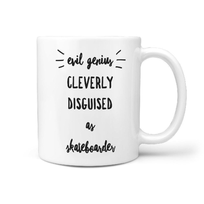 Evil Genius Clearly Disguised as Skateboarder | Funny Coffee Mug Gift Idea