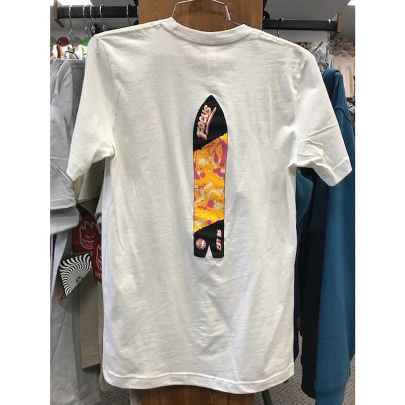 Focus Boardshop Men’s Retro Board Short Sleeve T-Shirt Small Vintage White