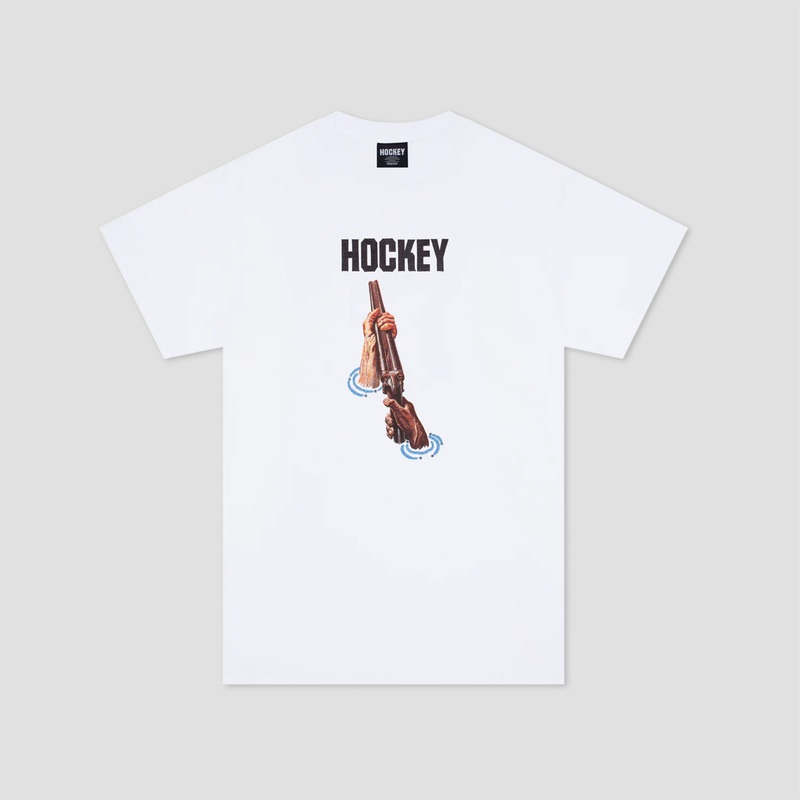Hockey Shotgun T-Shirt White Large