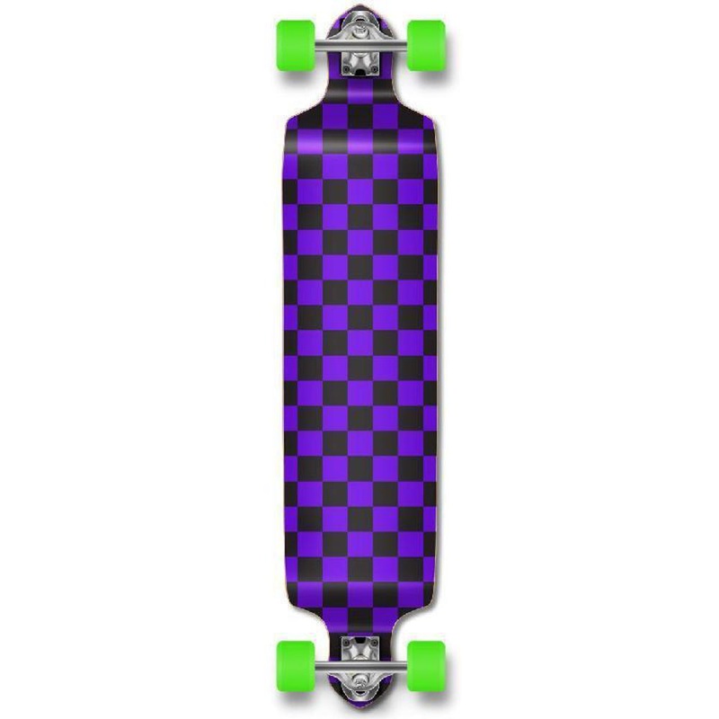 Punked Checker Purple Drop Down Downhill Longboard Complete