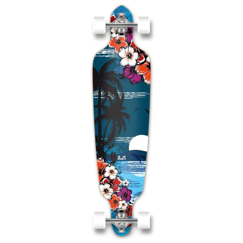 Punked Tropical Night Drop Through 40″ Longboard Complete