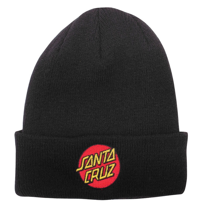 Santa Cruz Classic Dot Long Shoreman Beanie Black