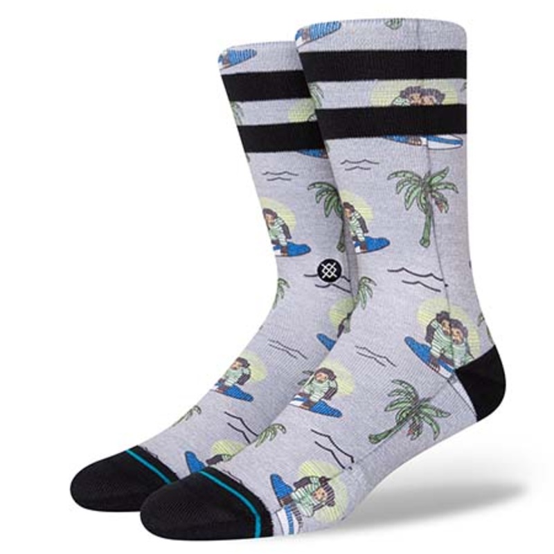 Stance Surfing Monkey Crew Socks Grey Large