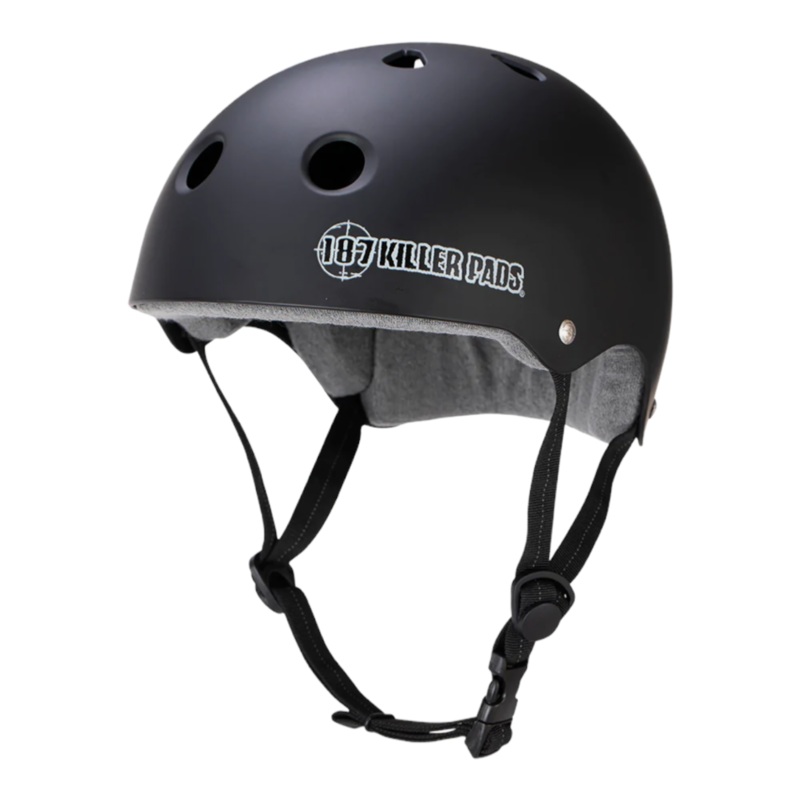 187 KILLER PADS PRO SKATE HELMET W/ SWEATSAVER LINER  MATTE BLACK XS