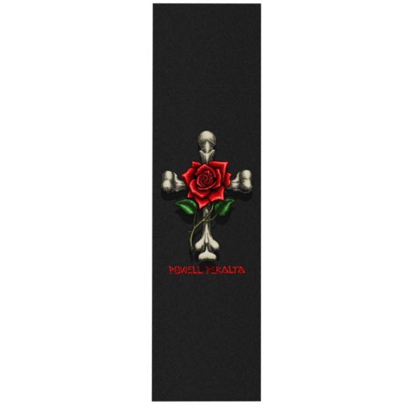 Powell Peralta Rose Cross Griptape Black 9 x 33 9″x33″