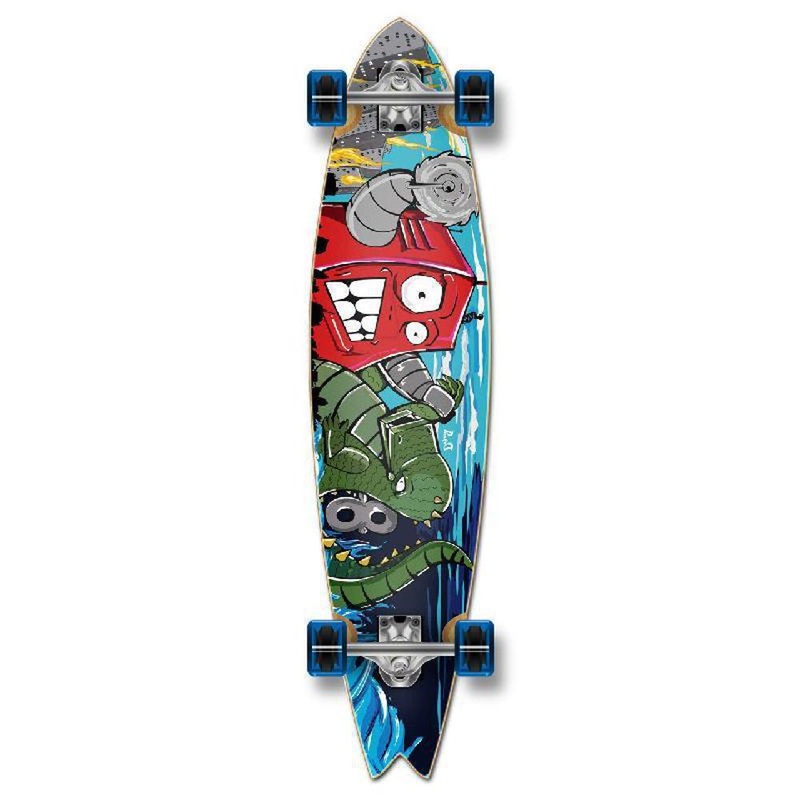 Punked Fishtail Robot Longboard Complete Complete
