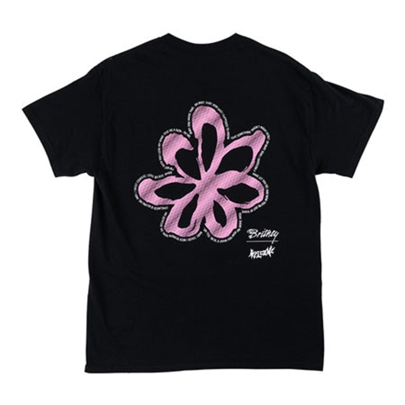 Welcome Skateboards Britney Spears Flower T Shirt Black Small