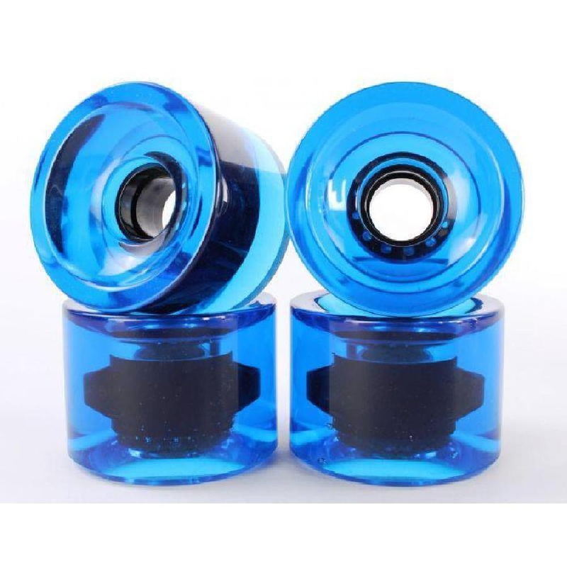 Clear Blue 70mm Gel Soft Longboard Wheels