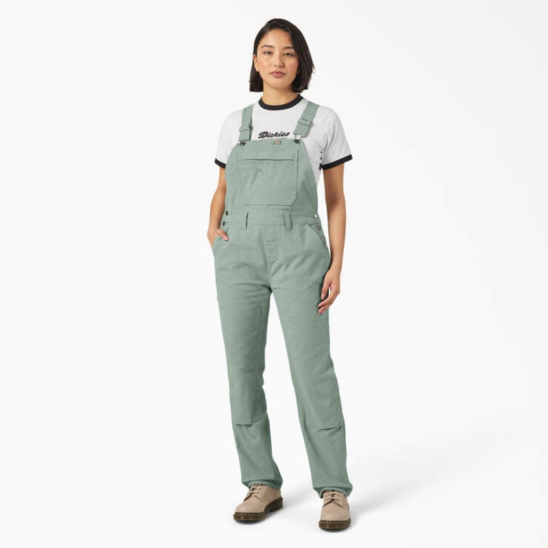 Dickies Women’s Double Front Bib Overalls – Iceberg Green X-Small Iceberg Green