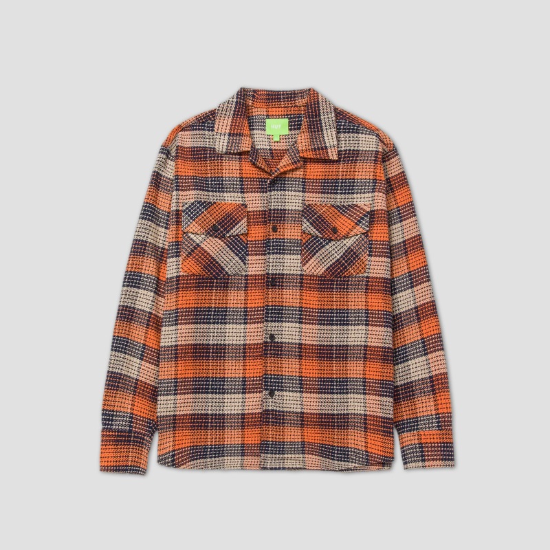 HUF Smash Flannel Overshirt Orange Small