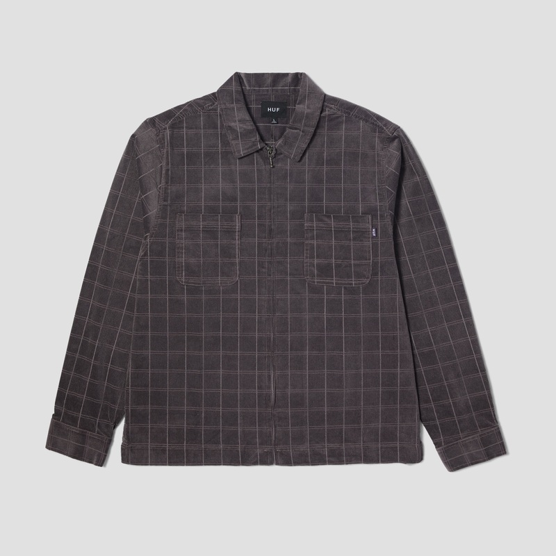 HUF Trenton Zip Shacket Raisin Small