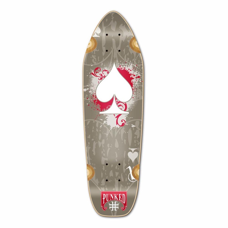 Punked Mini Cruiser Ace of Spades Deck – Grey Ace Deck