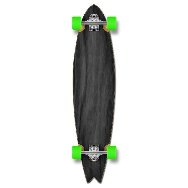 Punked Stained Black Fishtail Blank Longboard Complete