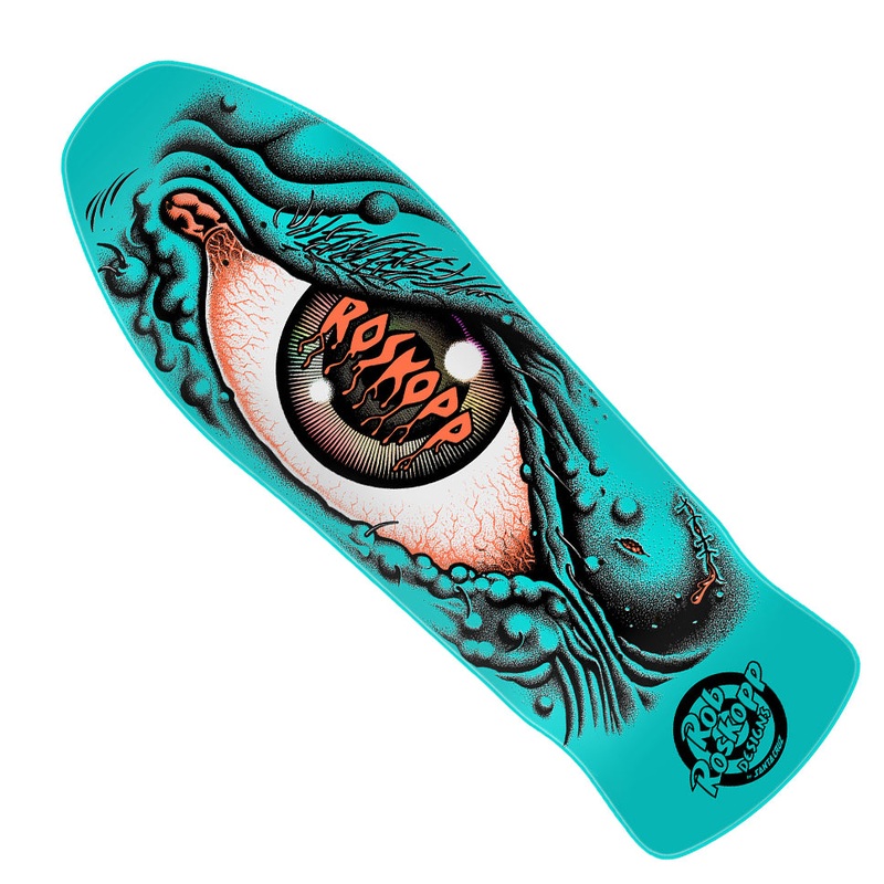 Santa Cruz Rob Roskopp Eye Reissue Shaped Deck Teal 10.12 x 30.24 WB:14.9