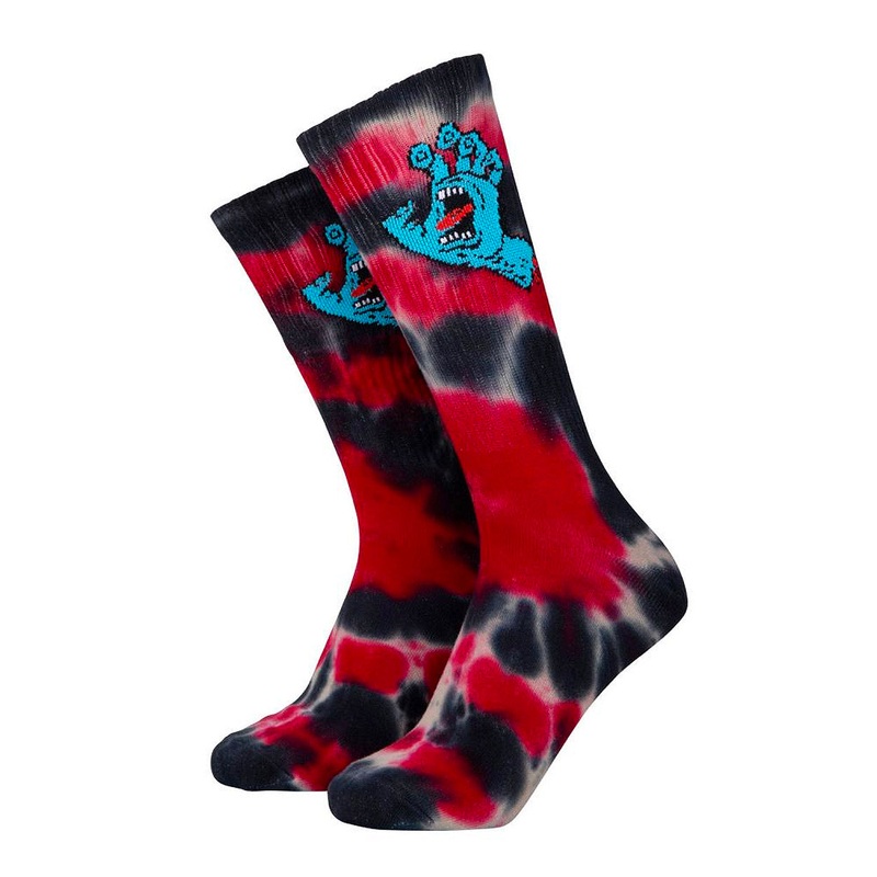 Santa Cruz Screaming Hand Tie Dye Socks – Black / Grey