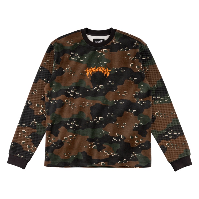 Welcome Covert L/S Camo Waffle Knit  – Timber Small Camo