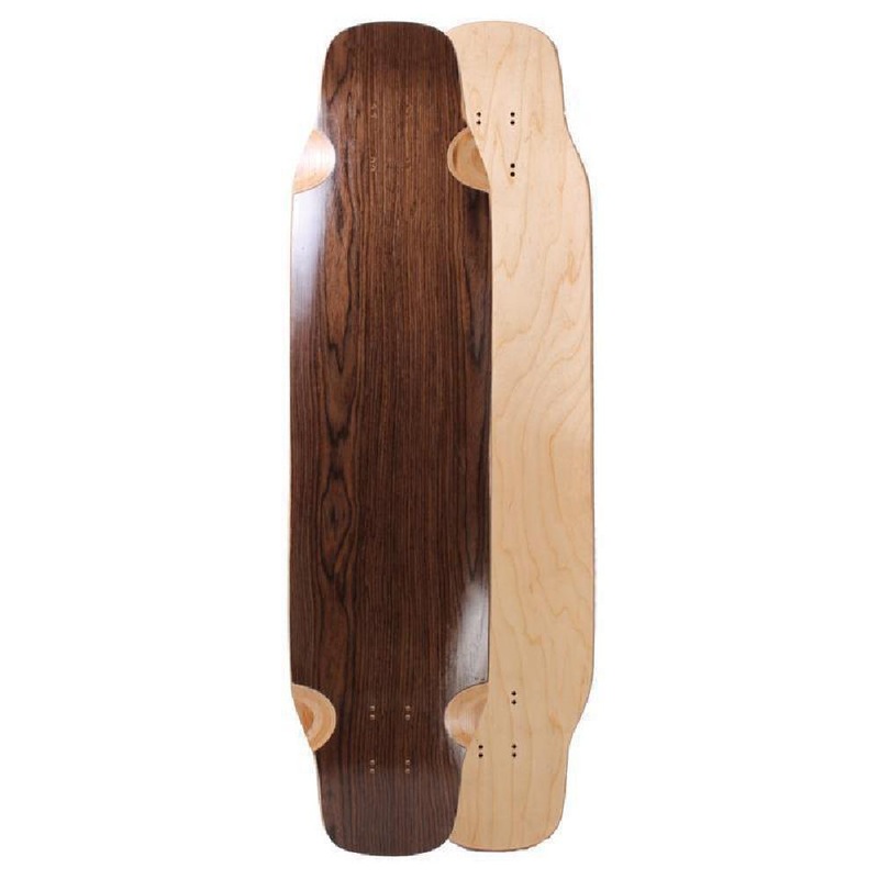 Blank Double Kicktail Topmount Dark Walnut 39″ Longboard Deck Deck