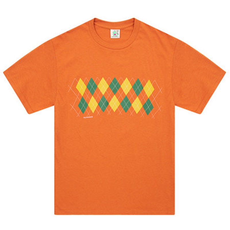 Frog Skateboards Total Argyle T Shirt Dark Orange Extra Large