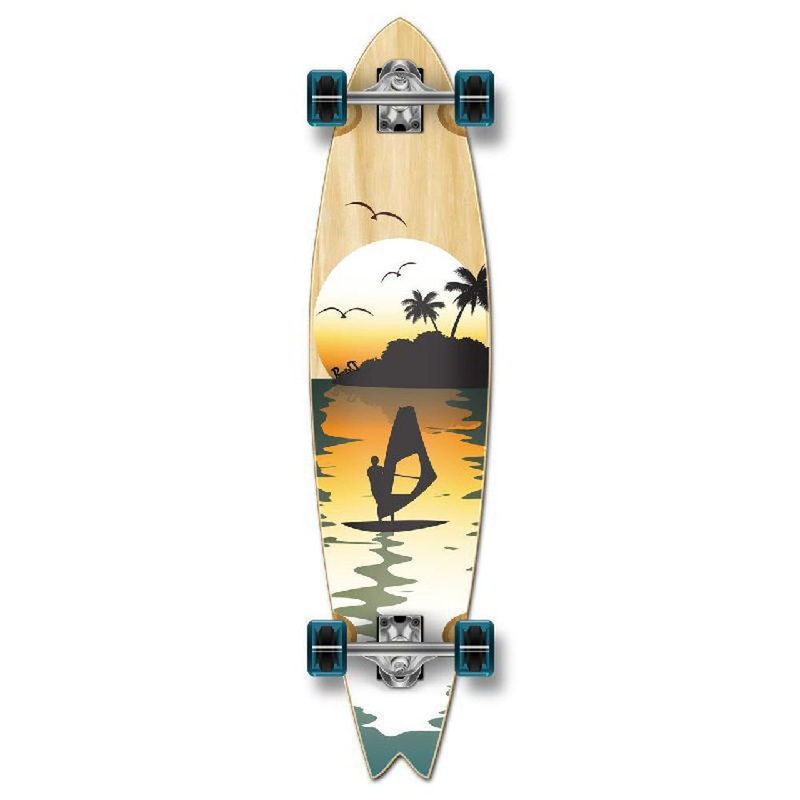 Punked Fishtail Surfer Natural Longboard Complete Complete