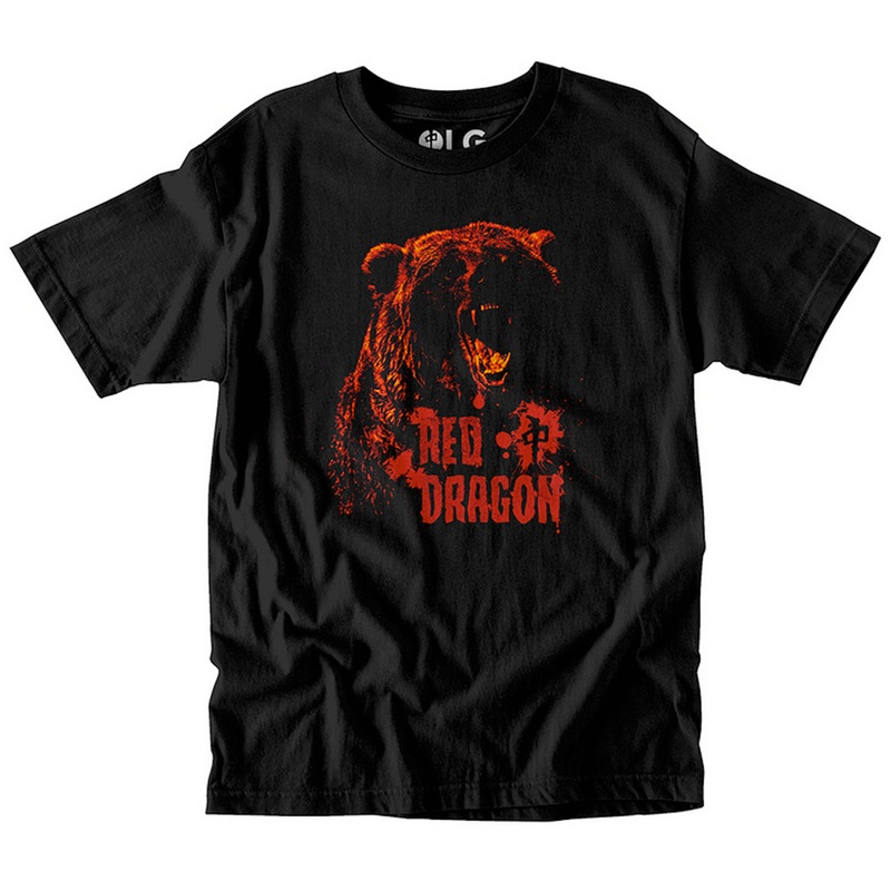 Red Dragon Roar T Shirt Black Medium