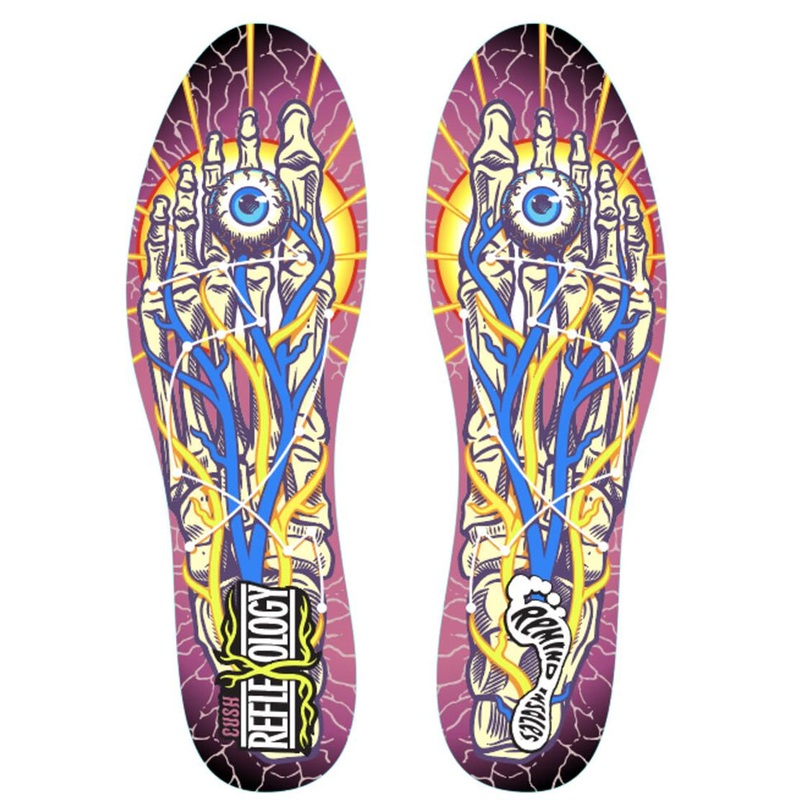 Remind Insoles Cush Impact Reflexology 5.5mm Mid-High Arch Insoles Pink 8-8.5