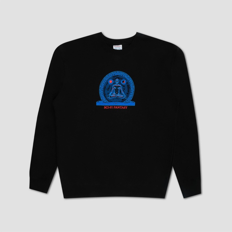 Sci-Fi Fantasy Stargate Crewneck Fleece Black Small