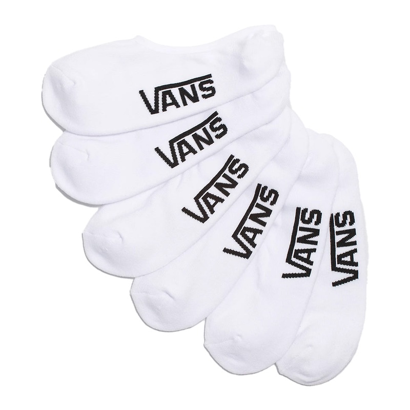 Vans Classic Super No Show 3-Pack Socks White 9.5-13