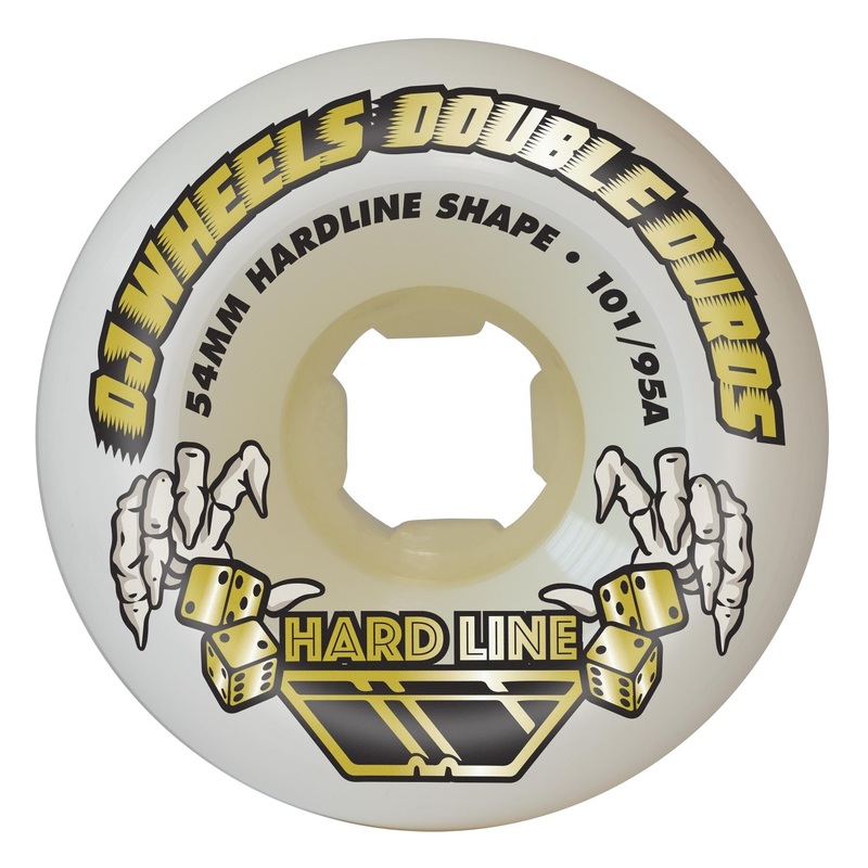 54mm Double Duro White Hardline 101a/95a OJ Skateboard Wheels White 54mm