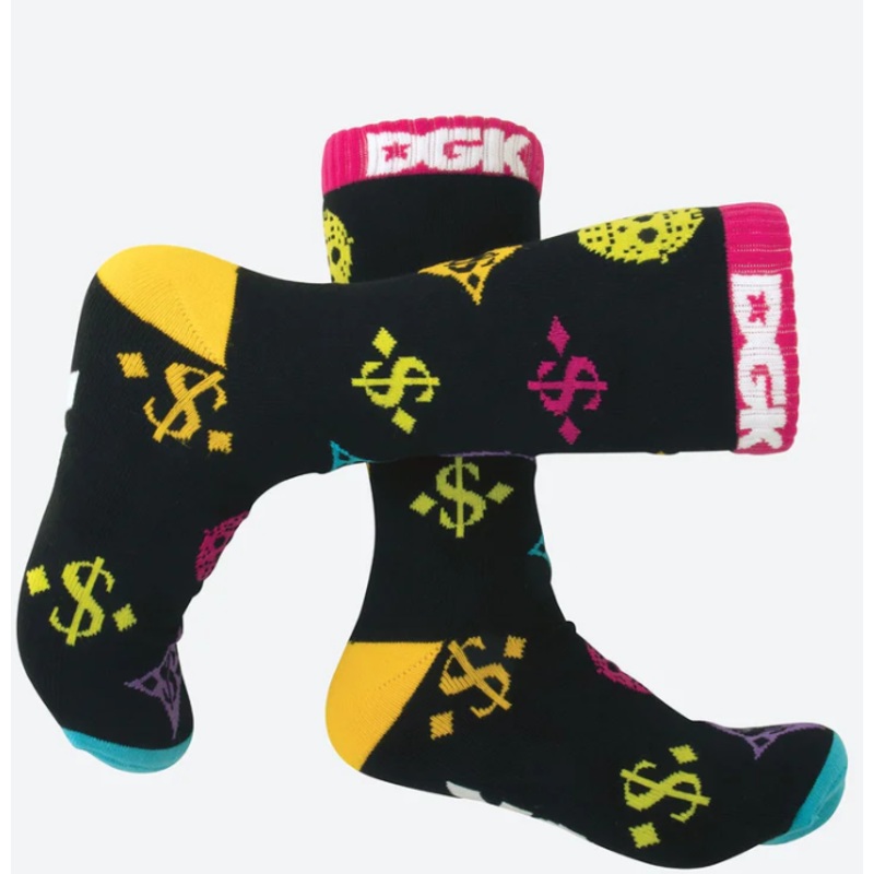 DGK Monogram Crew Socks Black OSFM