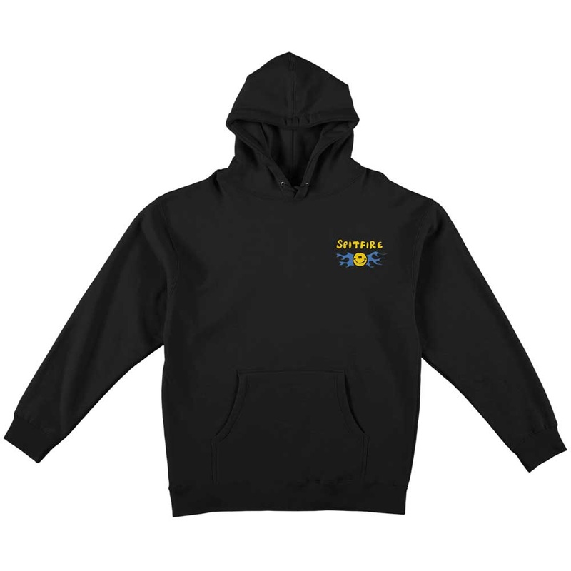 Happy Classic Black Pullover Hoodie Spitfire Wheels MD