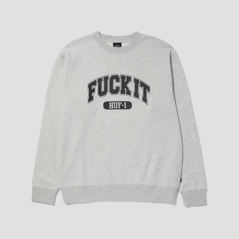 Huf Fuck It Crewneck Heather Grey Small