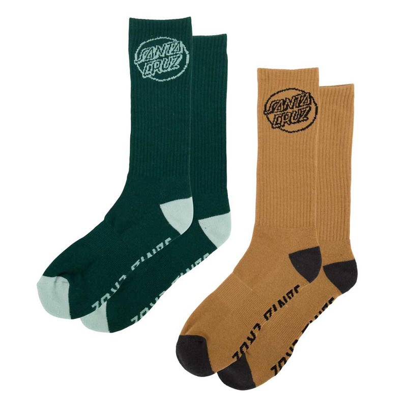 Opus Strip Crew Socks Forest Saddle Size 9-11 2 Pairs Mens Santa Cruz