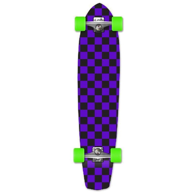 Punked Slimkick 36″ Longboard Complete – Checker Purple Complete