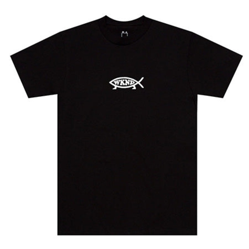 WKND Skateboards Evo Fish Embroidered T Shirt Black Large