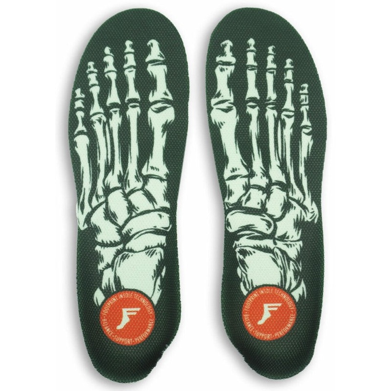 FOOTPRINT KINGFOAM ELITE MID ACTION SPORTS GEL SKELETON BLACK INSOLES S